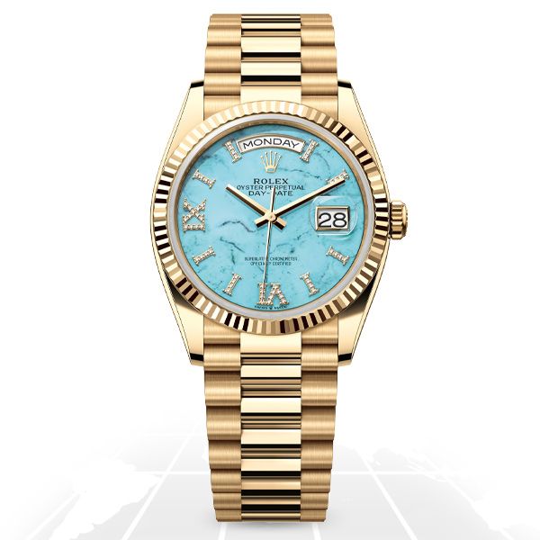 Rolex	Day-Date 36 "Turquoise" 128238