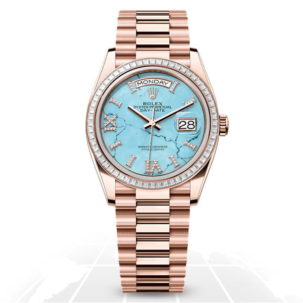 Rolex	Day-Date 36 "Turquoise"	128395TBR