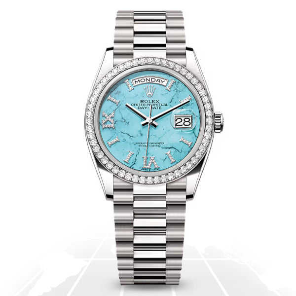 Rolex	Day-Date 36 "Turquoise"	128349RBR