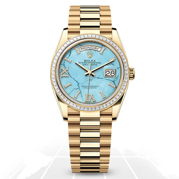 Rolex	Day-Date 36 "Turquoise"	128398TBR